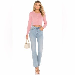 Designer Italian Pink Knit Cardigan Made in Italy Size 38